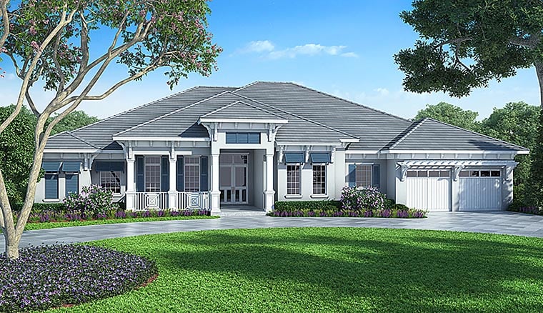  Florida  Style House  Plan  52912 with 3731 Sq Ft 4 Bed 4 