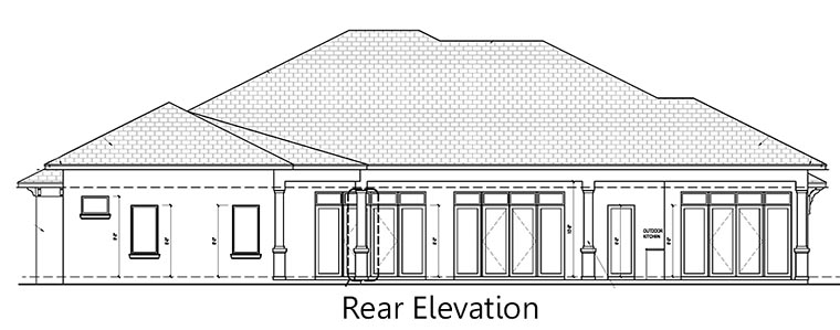 Coastal Contemporary Florida Rear Elevation of Plan 52912