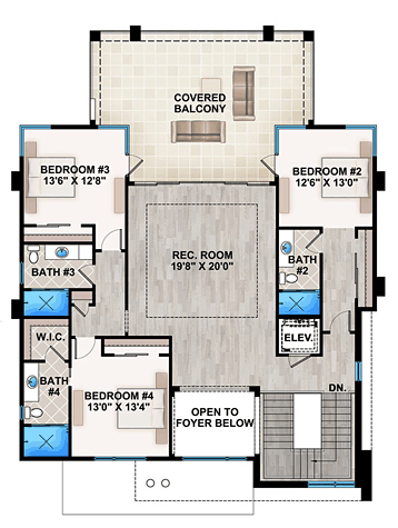 House Plan 52917 Second Level Plan