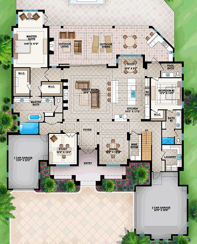 Mediterranean Floor Plans & Spanish House Plans