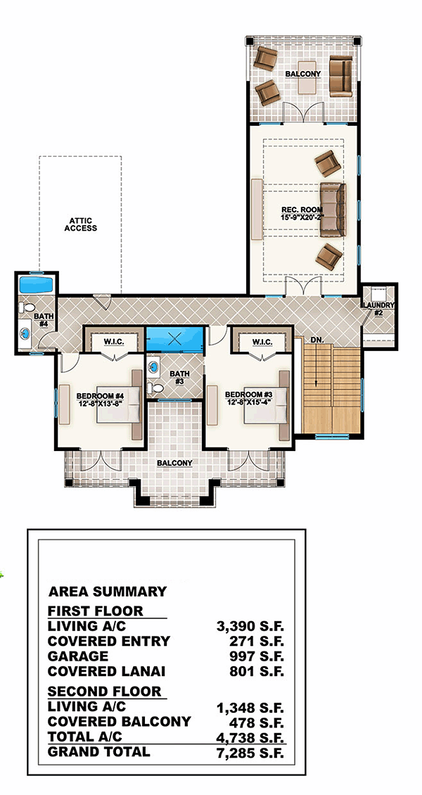 House Plan 52922 Level Two