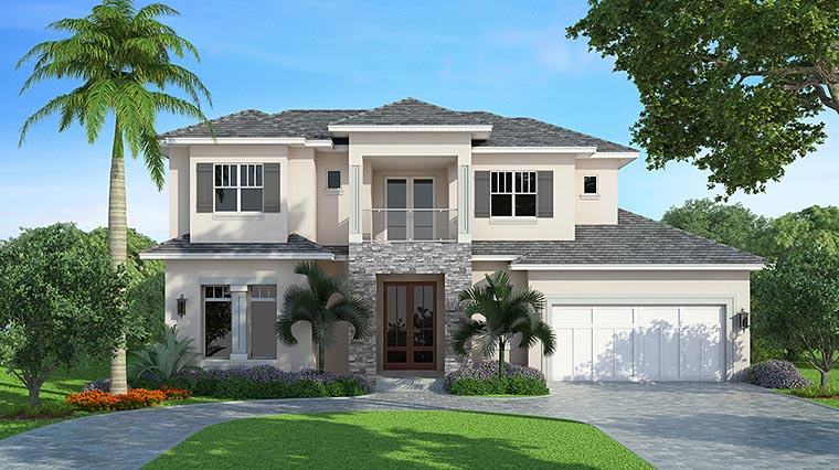 Coastal, Florida Plan with 4189 Sq. Ft., 4 Bedrooms, 5 Bathrooms, 3 Car Garage Picture 13