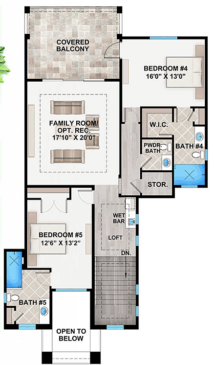 House Plan 52927 Second Level Plan