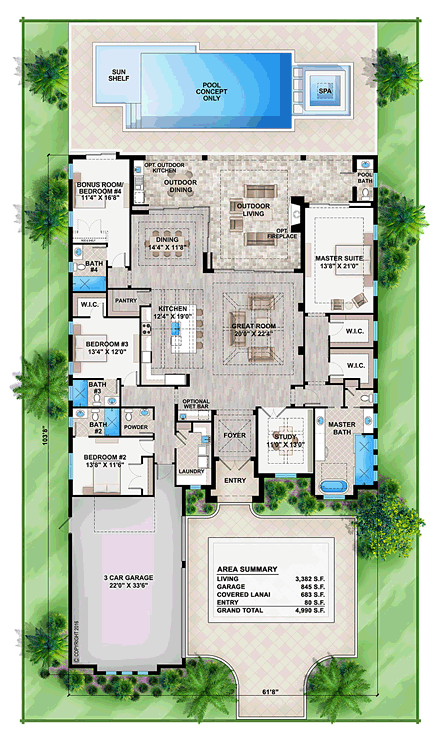 House Plan 52930 First Level Plan