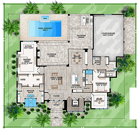 House Plan 52931 First Level Plan