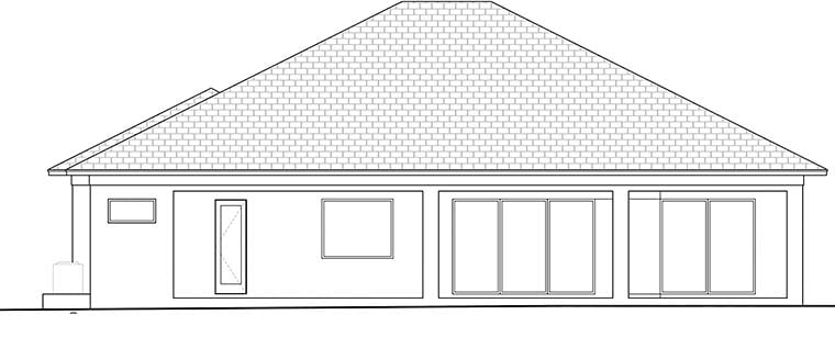 Coastal Florida Mediterranean Rear Elevation of Plan 52933