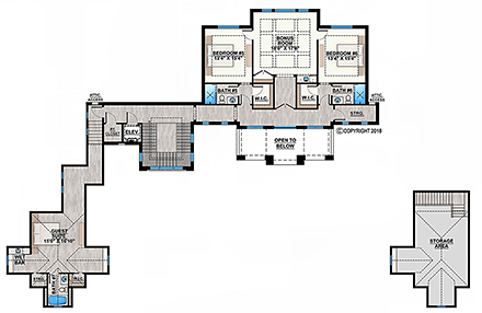 House Plan 52945 Second Level Plan