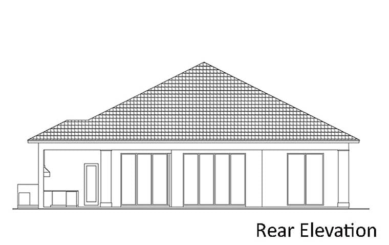 Coastal Florida Rear Elevation of Plan 52951