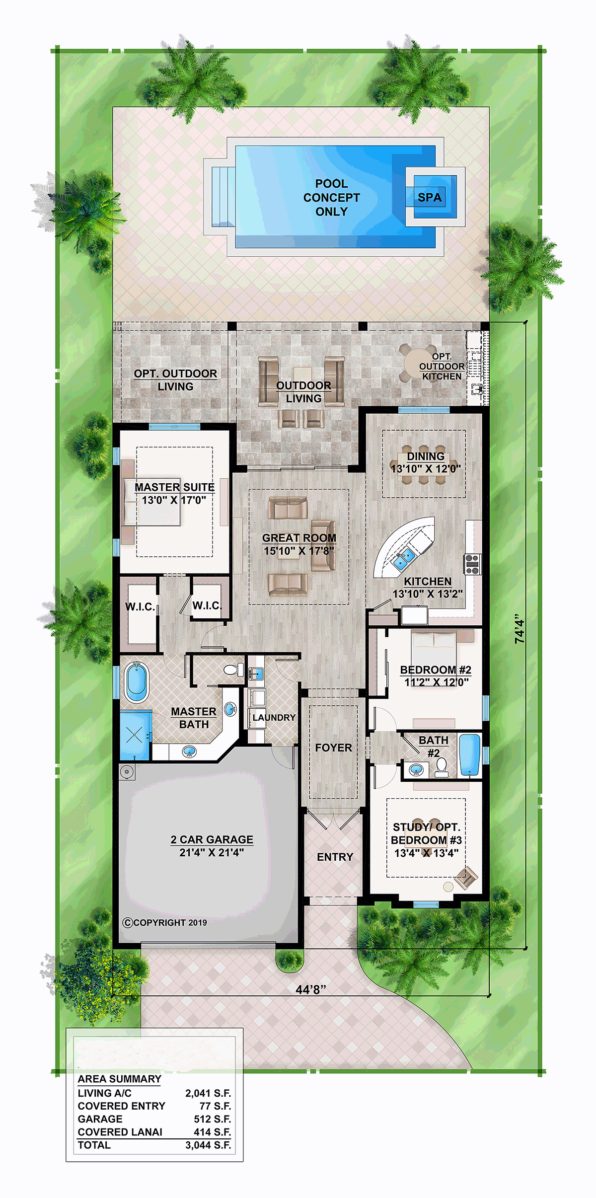 Coastal Contemporary Level One of Plan 52955