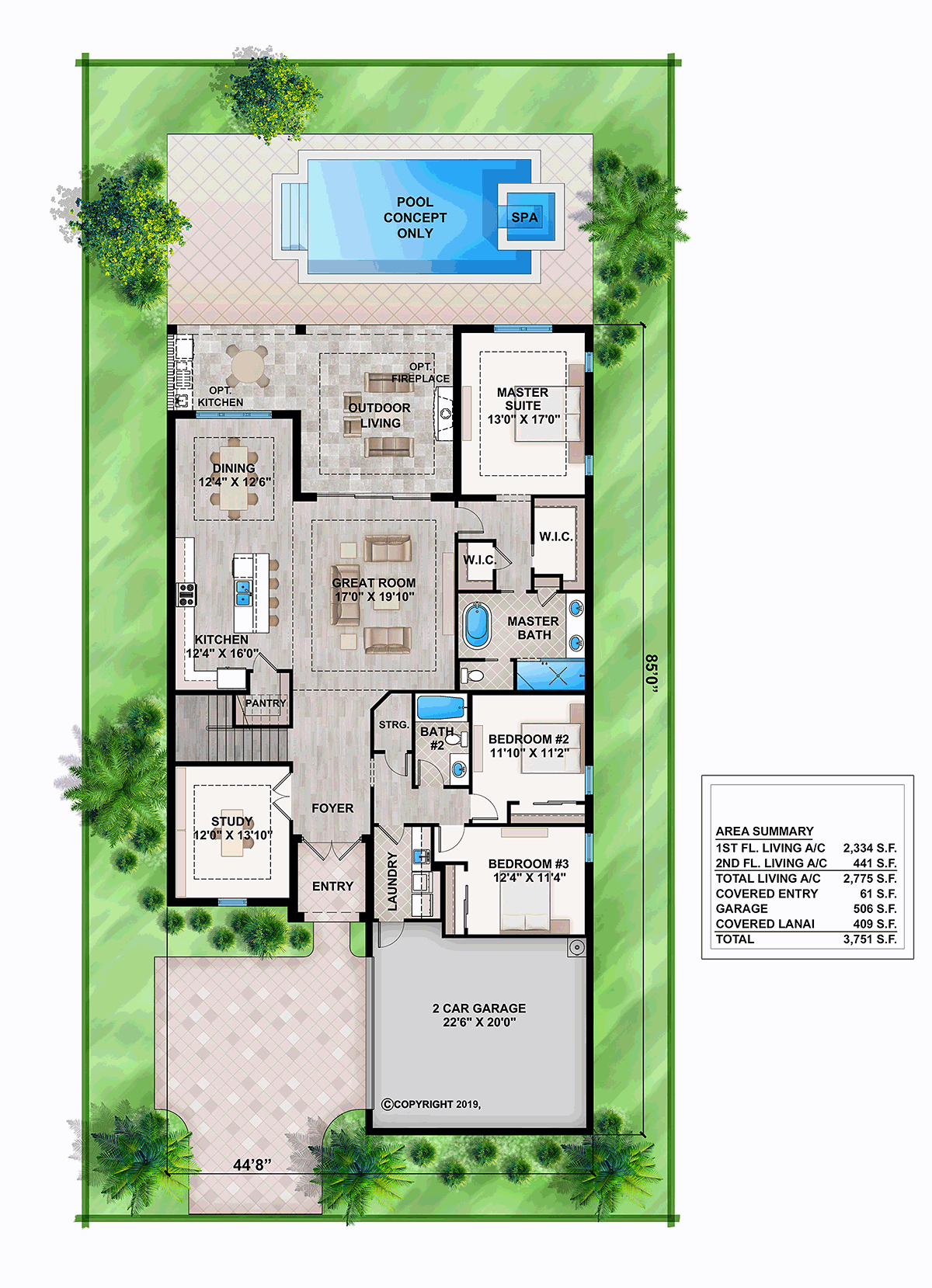 Coastal Contemporary Level One of Plan 52956