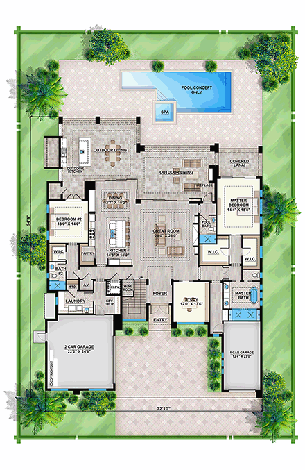 House Plan 52957 First Level Plan