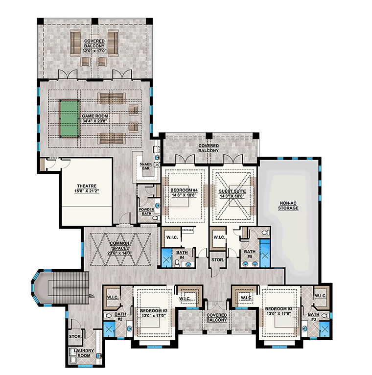 Coastal Contemporary Level Two of Plan 52959