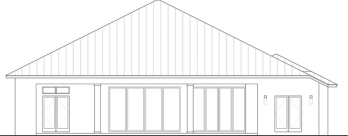 Coastal Contemporary Florida Rear Elevation of Plan 52969