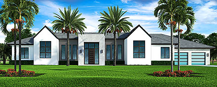 Coastal Contemporary Florida Elevation of Plan 52970