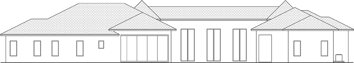 Coastal Contemporary Florida Rear Elevation of Plan 52970