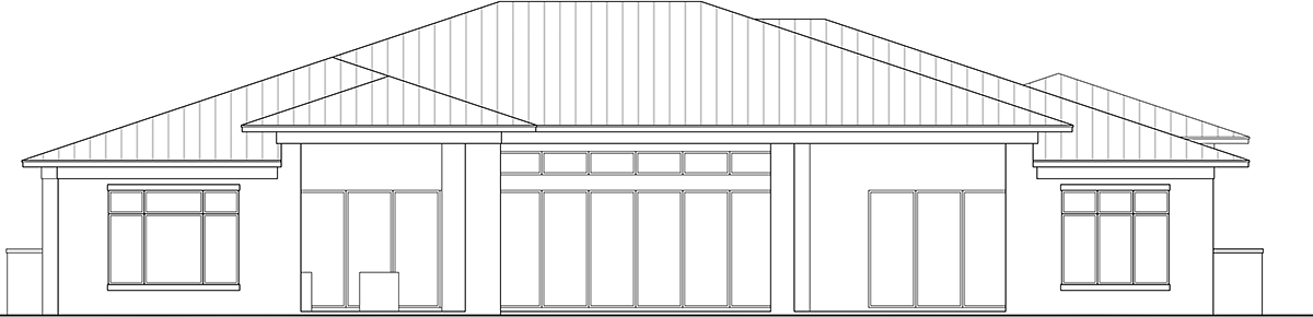 Contemporary Rear Elevation of Plan 52972