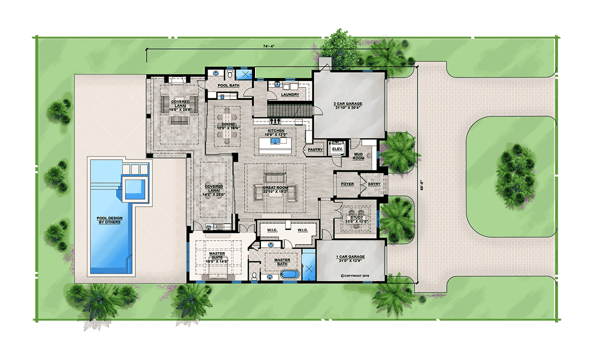 Coastal Contemporary Level One of Plan 52975