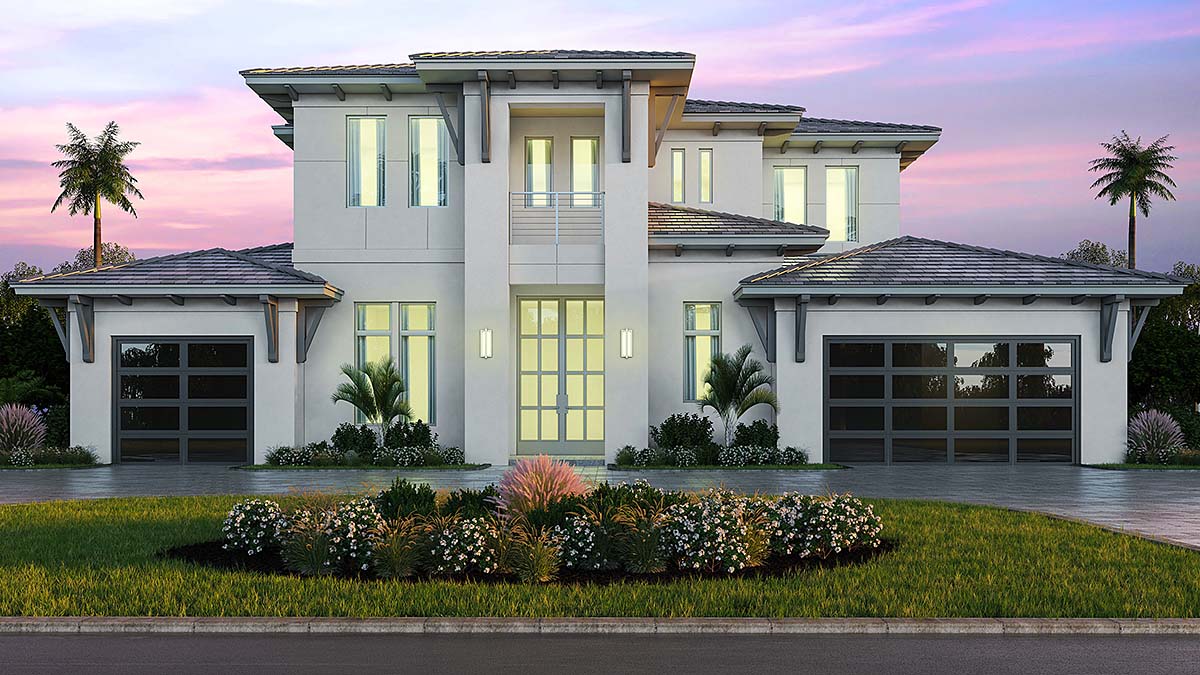 Coastal, Contemporary Plan with 4600 Sq. Ft., 4 Bedrooms, 5 Bathrooms, 3 Car Garage Elevation