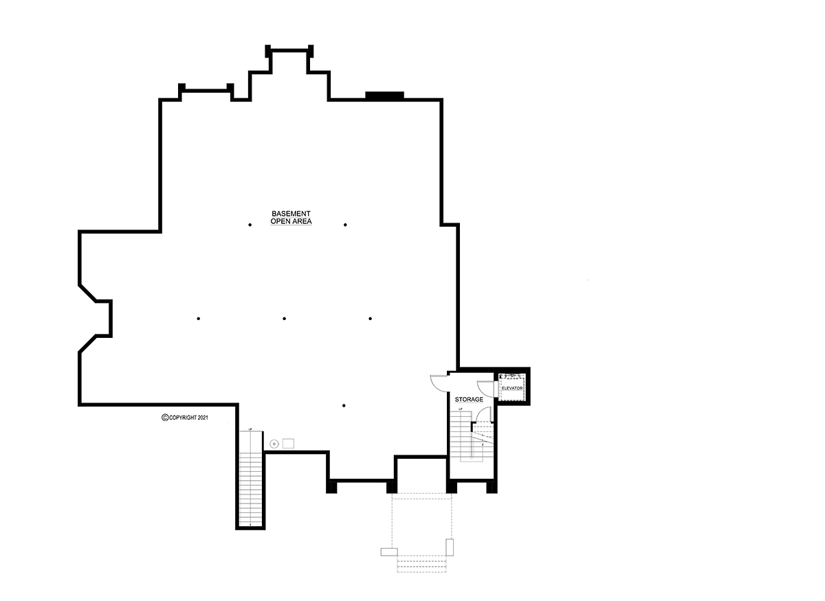 Contemporary Modern Lower Level of Plan 52977