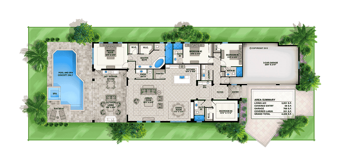 Coastal Contemporary Level One of Plan 52983