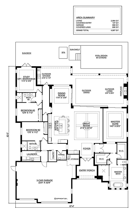 House Plan 52994 First Level Plan