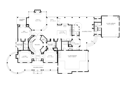 House Plan 53019 First Level Plan