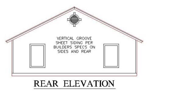  Rear Elevation of Plan 53116