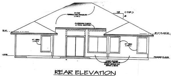  Rear Elevation of Plan 53216