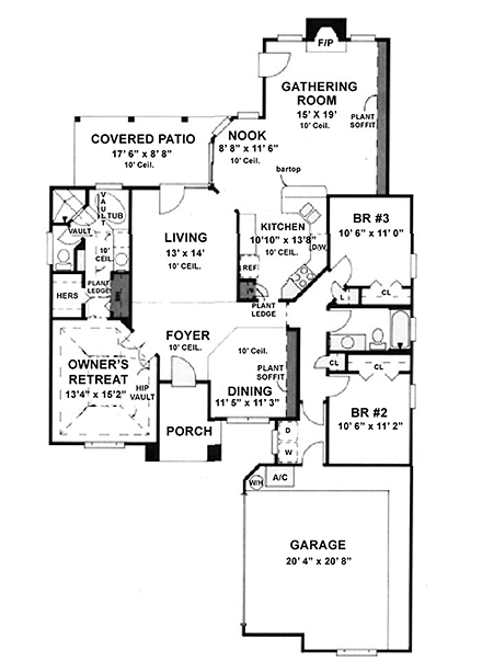 House Plan 53226 First Level Plan