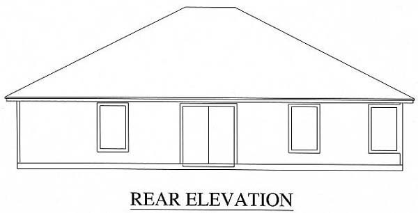  Rear Elevation of Plan 53228