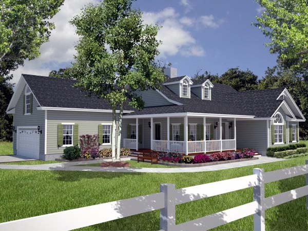 Plan with 1885 Sq. Ft., 3 Bedrooms, 2 Bathrooms, 2 Car Garage Picture 2