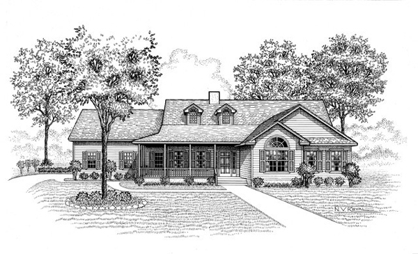 Plan with 1885 Sq. Ft., 3 Bedrooms, 2 Bathrooms, 2 Car Garage Picture 5