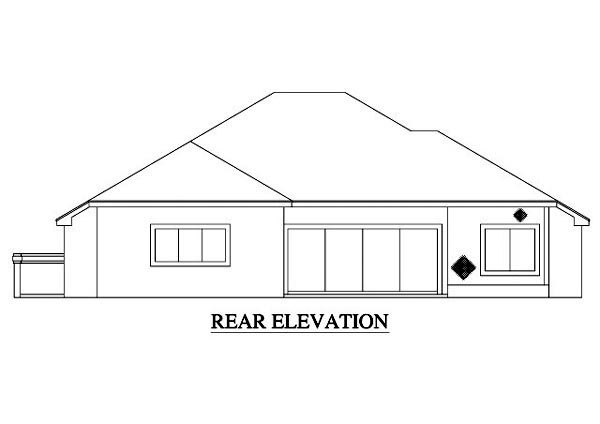  Rear Elevation of Plan 53346