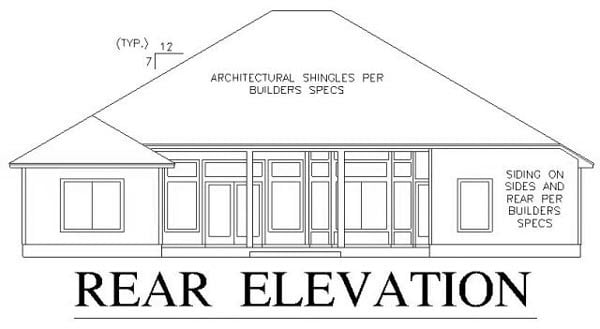  Rear Elevation of Plan 53349