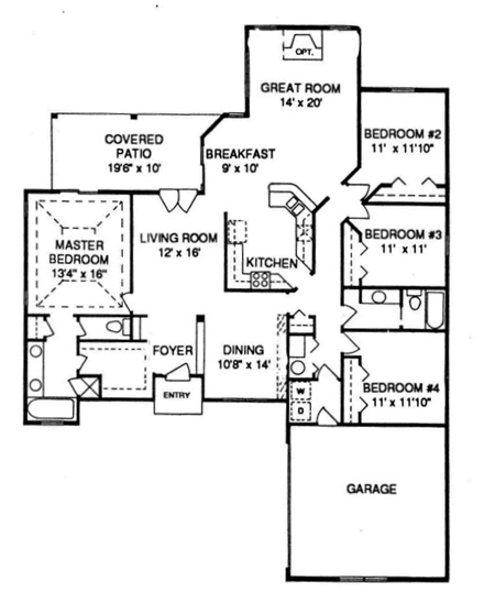 House Plan 53363 First Level Plan