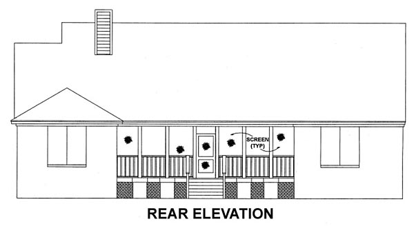  Rear Elevation of Plan 53378