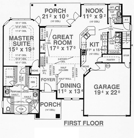 House Plan 53450 First Level Plan