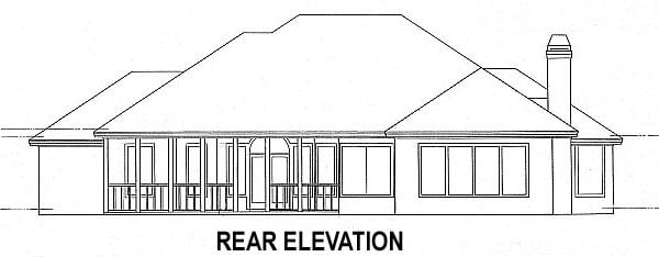  Rear Elevation of Plan 53457