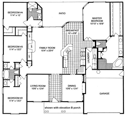 House Plan 53476 First Level Plan