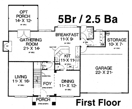 House Plan 53478 First Level Plan