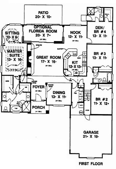 House Plan 53509 First Level Plan