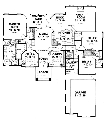 House Plan 53531 First Level Plan