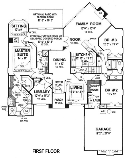 House Plan 53534 First Level Plan