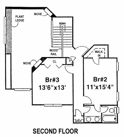 House Plan 53535 Second Level Plan