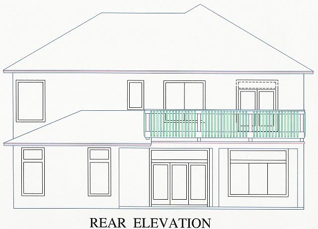  Rear Elevation of Plan 53545