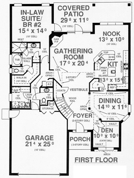 House Plan 53546 First Level Plan