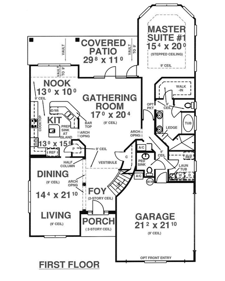 House Plan 53556 First Level Plan