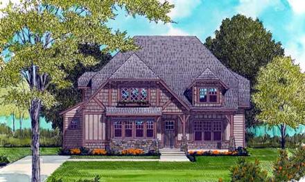 Craftsman European Elevation of Plan 53702