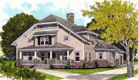 Coastal Craftsman Elevation of Plan 53703