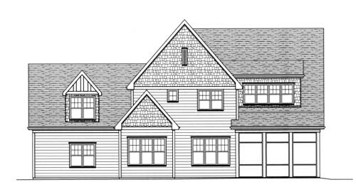 European Tudor Rear Elevation of Plan 53711